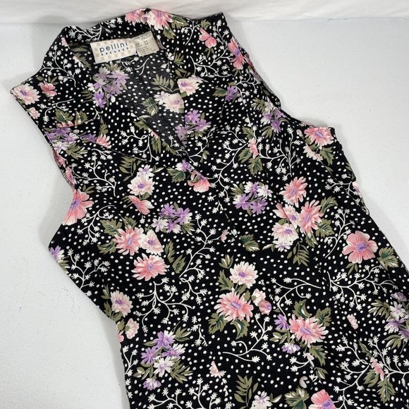 Pellini Women's Dress Size 5/6‎ Maxi Bottom Split Floral Sleeveless Collar - Picture 2 of 11